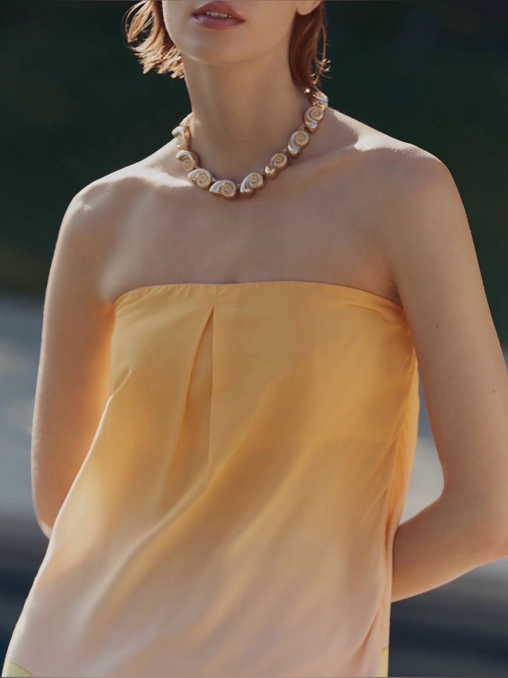 Farm Rio Tropical Paradise Sunset Strapless Maxi Cover Up Dress Yellow Size M - Picture 15 of 15